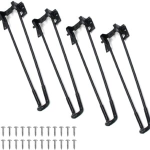 VIVIJASON 16" Foldable Hairpin Leg - Metal Table Legs for Furniture Home DIY Projects, Bench, Coffee Table, Laptop, Mini Computer Desk - Mid Century Modern with Mounting Screws, Set of 4