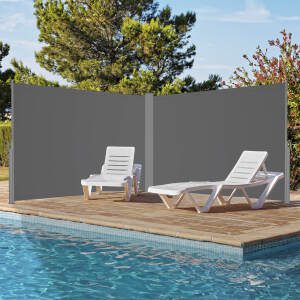 EPICOZY Retractable Side Awning, Patio Folding Privacy Awning Privacy Divider Screen, Water & UV Resistant Sun Shade Privacy Fence & Wind Screen for Garden, Terrace, Backyard, and Office