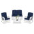 White & Navy Blue