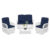 White & Navy Blue