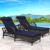 Dark Brown Wicker/Navy Blue Cuhsion