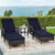 Dark Brown Wicker/Navy Blue Cuhsion