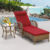 Light Brown Wicker/Red Cuhsion