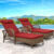 Light Brown Wicker/Red Cuhsion