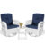 White & Navy Blue