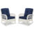 Cream White / Navy Blue